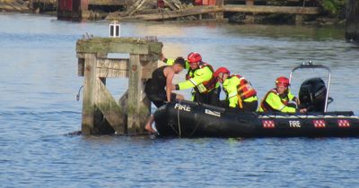 Man rescued from water after getting stuck in Manchester Ship Canal