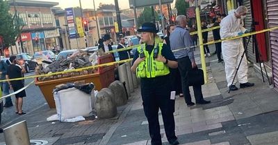 Man taken to hospital after being stabbed outside shop in Salford