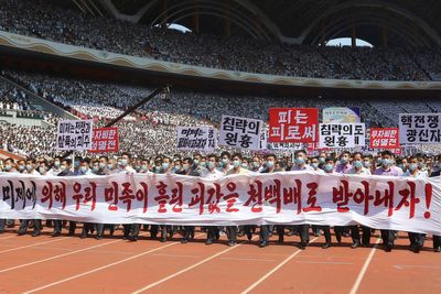 Thousands of North Koreans march in anti-US rallies as country marks Korean War anniversary