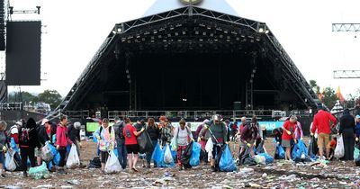 Glastonbury's mass clean up begins as festival site trashed by days of partying