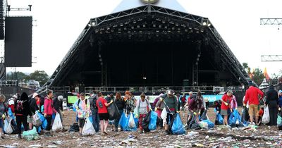 Glastonbury Festival's mass clean-up begins as Worthy Farm site trashed by days of partying