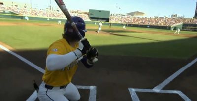 Umpire cam from the College World Series shows how scary it is to get hit by a 100 MPH pitch