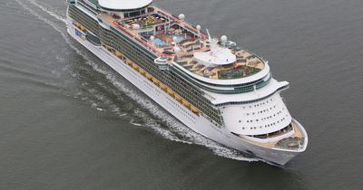 Royal Caribbean cruise ship passengers run for cover as storm sends deck furniture flying