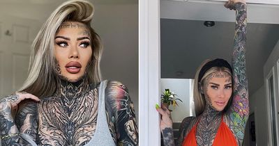 Britain's 'most tattooed woman' covers up ink with makeup in huge transformation