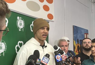 Boston rookie Jordan Walsh hoops with young fans as Celtics unveil renovated Cambridge Community Center