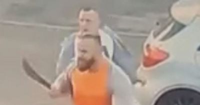 Horrifying CCTV pictures of suspects released after man 'chased with machete'