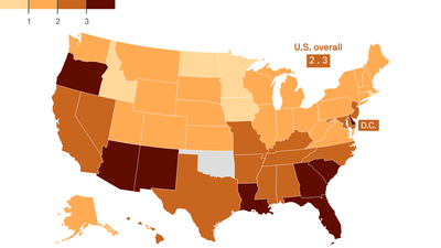 The deadliest states for pedestrians