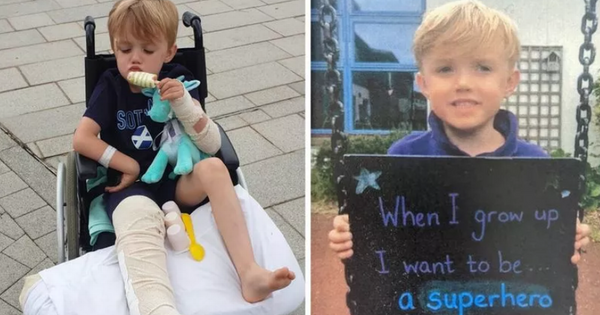 'Superhero' Scots schoolboy overcomes five months in a wheelchair to walk and play football again