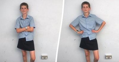 Boy, 13, goes to school in a skirt after being told he can't wear shorts