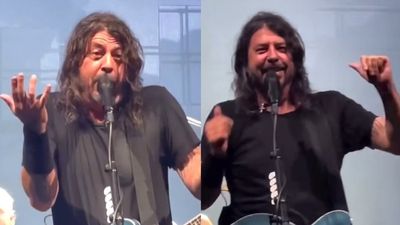 Watch Foo Fighters cover Michael Bublé's Haven't Met You Yet on tour as Dave Grohl makes up his own rather naughty lyrics and dances along