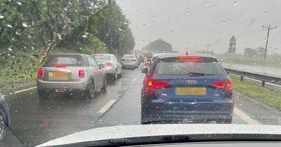 Major Ayrshire road at standstill with report of a 'car on its roof' on A78