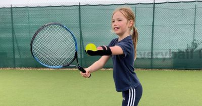 Tennis-mad schoolgirl, 9, praises 'ace' prosthetic arm after winning tournament