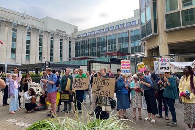 Protesters oppose reopening of Home Office hotel where children went missing