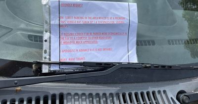 Note to bad driver left on windscreen is called 'Britain's politest'
