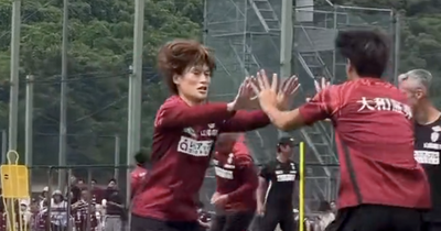 Kyogo and Celtic team-mate push the pace at Vissel Kobe training as star man draws a crowd
