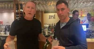 Watch Celtic legend Scott Brown and Ray Parlour neck bizarre alcohol combo and raise a toast to McCoist and Brazil