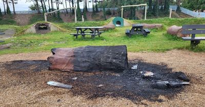 Playground set alight by yobs twice as parents stop bringing children