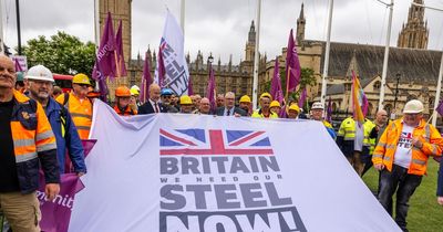 Steelworkers march on Parliament demanding help to save 'crisis-hit' industry