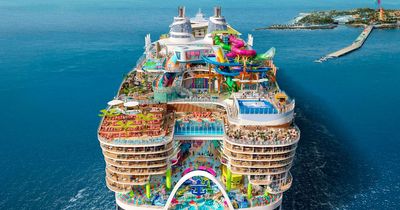 World's largest cruise ship prepares to sail with huge water slides and seven pools