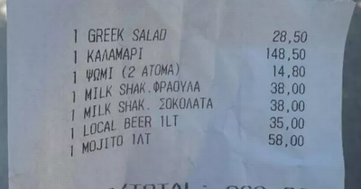 Family 'appalled' over £324 dinner bill at popular restaurant on holiday