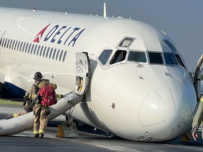 Landing gear mishap causes Delta plane to land nose down in North Carolina