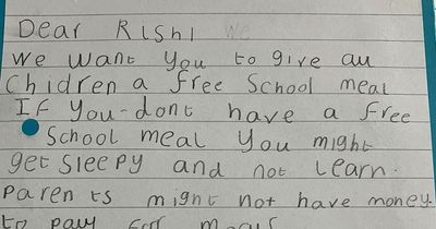 Liverpool schoolkids write to Rishi Sunak to plead for free school meals