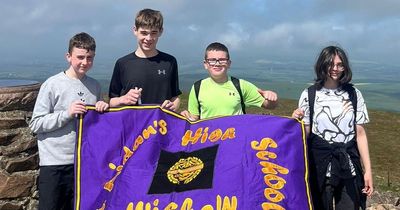 Youngsters from Lanarkshire school take on Tinto Hill to raise money for great cause
