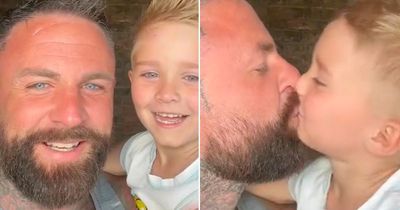 Dad hits back after vile trolls slam him for kissing his 5-year-old son on lips