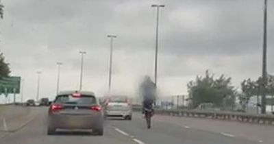 E-bike rider filmed pulling wheelies between traffic on Nottingham A52