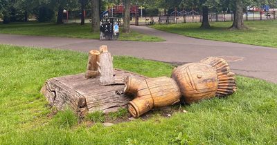 Wooden Clyde statue in Glasgow's Queen's Park toppled and removed after being ruled 'unsafe'