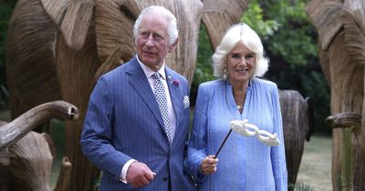 Queen Camilla steps out in stunning two piece outfit with £46,900 diamond earrings