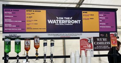 On the Waterfront food and drink prices including beer, wine, spirits and snacks