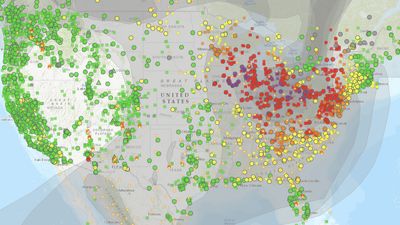A big swath of the U.S. is under red and purple air quality alerts from Canada's smoke