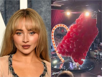 Sabrina Carpenter has hilarious reaction after thousands of balloons fail to release during her concert