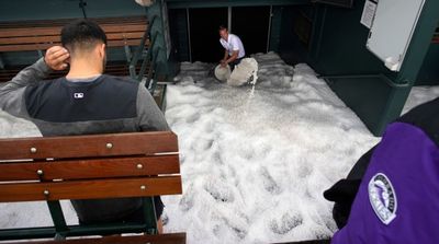 Hail Completely Buries Rockies’ Dugout, Stadium Before Game vs. Dodgers