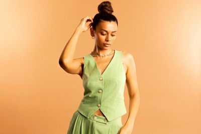 Welcome back, waistcoats – sleeveless tops that look like you’ve made an effort