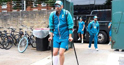 Nathan Lyon arrives at Lord's on crutches as England get huge Ashes boost