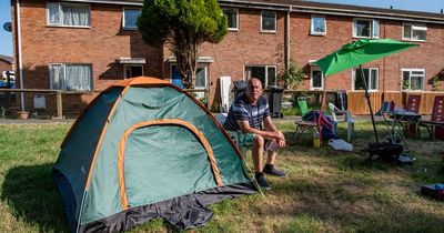 Man evicted from home of 45 years sets up camp outside