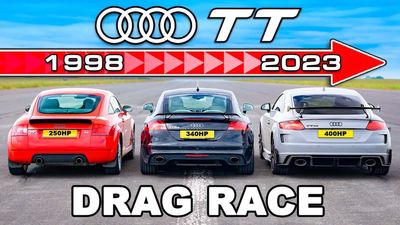 Watch 2023 Audi TT RS Drag Race Against Every Previous TT Generation