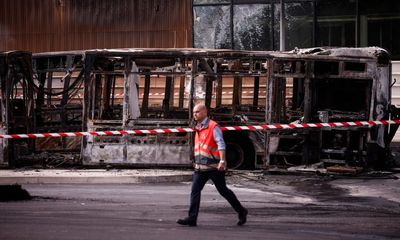 A monument to French rage: buses torched in riots over police killing