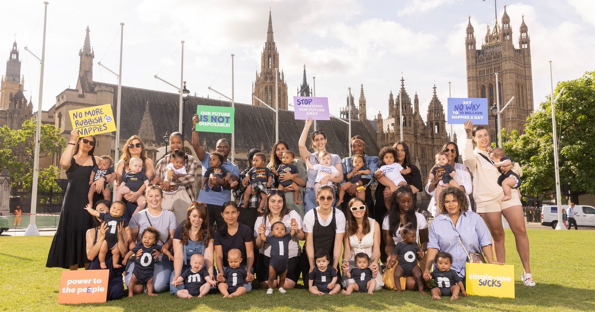 Protesting Babies Group of babies descends on Parliament Square to…