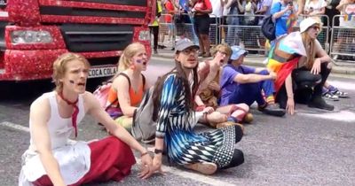 London Pride hit by Just Stop Oil protesters sitting in front of Coca-Cola truck