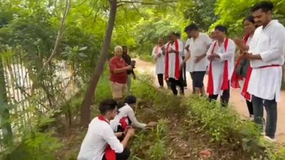 Environmentalist leads initiative to revitalize 100 desolate seedlings found in drains in Agra