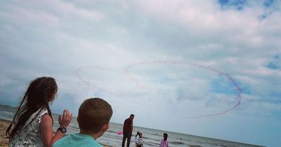 Red Arrows draw a massive in heart in the sky in memory of brave Morgan Ridler