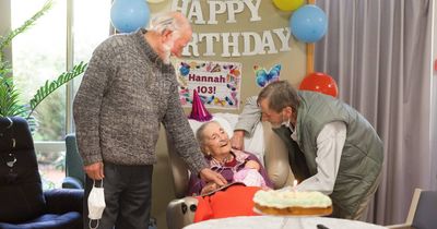 Hannah beats COVID, turns 103 the next day and celebrates with rainbow cake