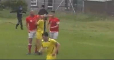 Watch Ross Tokely PUNCH rival in friendly match as he is branded ‘one of the biggest p***** in football’