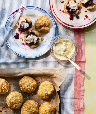John Whaite’s recipe for scruffy scones with cherry, anise and sherry jam