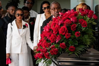 Friends and family gather for the funeral of Houston rapper Big Pokey