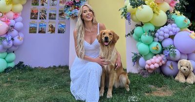 Faye Winter throws lavish first birthday party for dog Bonnie with colourful decorations