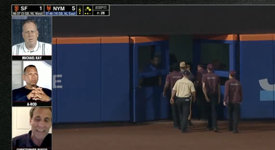 Mets Fan Fell Onto Field During Game and ESPN's KayRod Broadcast Didn't Even Notice